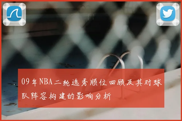09年NBA二轮选秀顺位回顾及其对球队阵容构建的影响分析