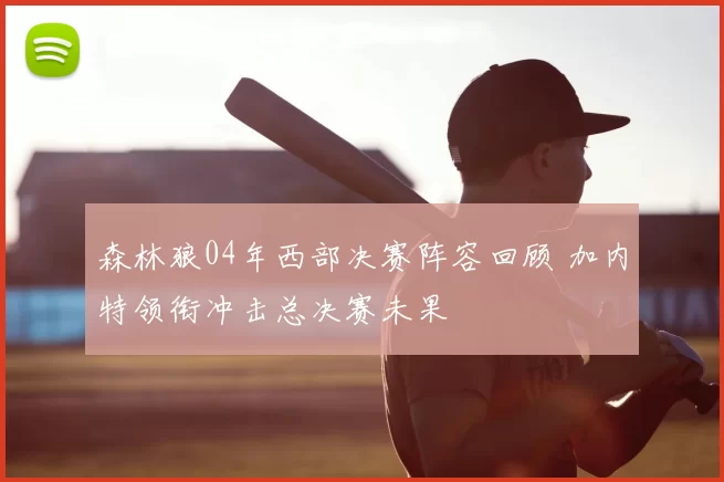森林狼04年西部决赛阵容回顾 加内特领衔冲击总决赛未果